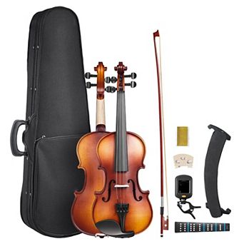 1/4 Size Violin Set for Ages 47 with Case, Bow, and Electronic Tuner