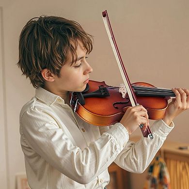 1/4 Size Violin Set for Ages 47 with Case, Bow, and Electronic Tuner