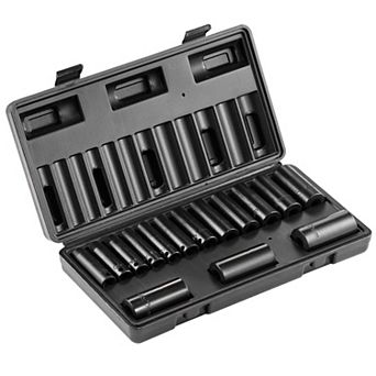 15 pc Drive Metric Impact Socket Set Deep Sockets for Garage Use