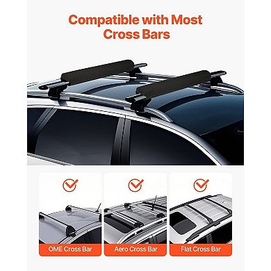 2 PCS Universal Soft Roof Rack Pads for Kayaks, Paddleboards, Surfboards, Snowboards