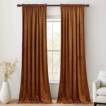 Velvet Blackout Curtains Thermal Insulated Window Drapes