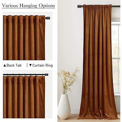 Velvet Blackout Curtains Thermal Insulated Window Drapes