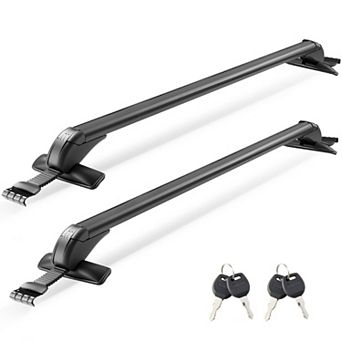 2 pc Heavy-Duty Roof Cross Bars Aluminum Bare Roof Fit Bikes Kayaks Cargo Gear