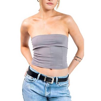 Jess by Meiko Women's Strapless Fitted Seam Top