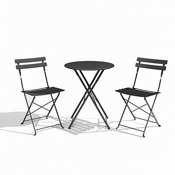 3 pc Patio Bistro Sets,Small Outdoor Furniture Dining Set w/Coffee Table,Balcony Furniture Sets