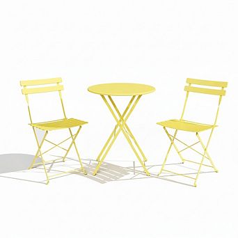 3 pc Patio Bistro Sets,Small Outdoor Furniture Dining Set w/Coffee Table,Balcony Furniture Sets