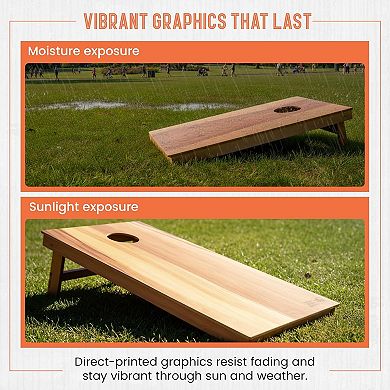 2'x4' Solid Wood Outdoor Cornhole Board Set - Includes (2) Boards & (8) Resin Filled Bags