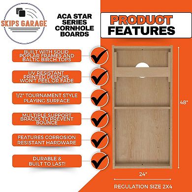 2'x4' Solid Wood Outdoor Cornhole Board Set - Includes (2) Boards & (8) Resin Filled Bags