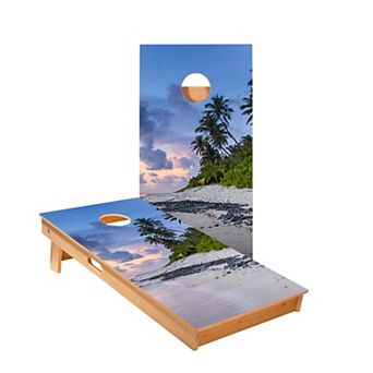 2'x4' Solid Wood Outdoor Cornhole Board Set - Includes (2) Boards & (8) Resin Filled Bags