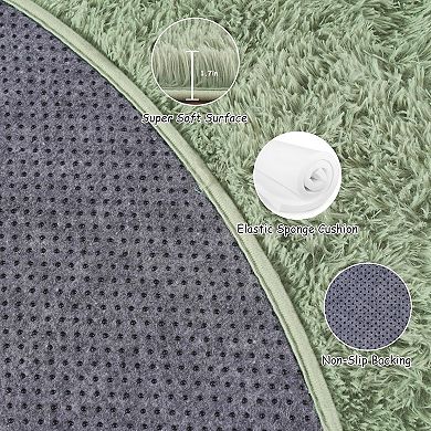 Round Fluffy Shag Area Rug, Soft Plush Carpet for Kids Room