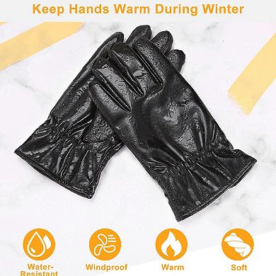 Unisex Genuine Leather Motorcycle Gloves Driving Riding Gloves Water Resistant
