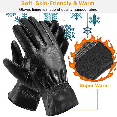 Unisex Genuine Leather Motorcycle Gloves Driving Riding Gloves Water Resistant