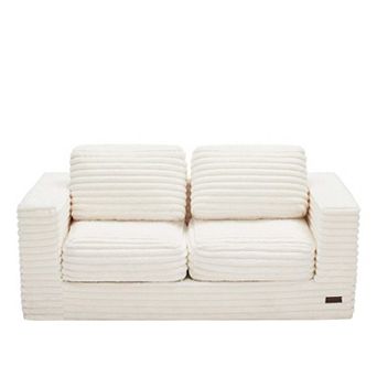 MAXYOYO Bean Bag Chair, Boneless Loveseat Bean Bag Sofa with Pillows and Armrests for Adults