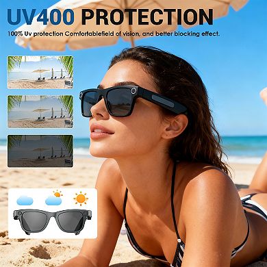 Bluetooth 5.3 AI Smart Glasses with 8MP Camera with 1080P HD Video Recording and Audio function