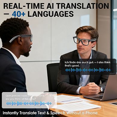 Bluetooth 5.3 AI Smart Glasses with 8MP Camera with 1080P HD Video Recording and Audio function