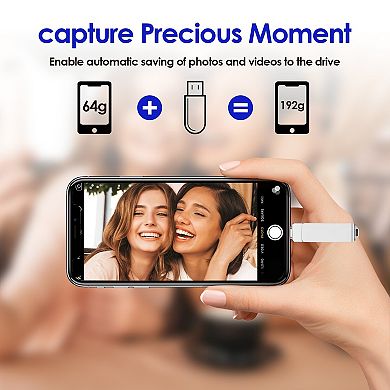 3 in 1 Photo Stick Flash Drive with USB A to C Adapter, 128GB External Storage for iPhone/Android