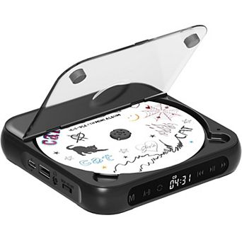 Rechargeable Mini Bluetooth CD Player with Headphones for Car Travel