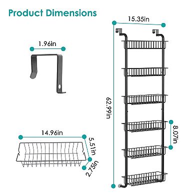 6 Tier Door Pantry Storage Organizer