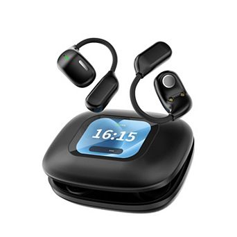Open-Ear Earbud with Touch Screen, AI Translation Bluetooth Earhooks UV Charging Case, Built-in Mic