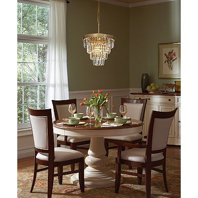 W13" 3-Light Modern Small Tiered Crystal Chandelier With Clear Crystals for Dining Room