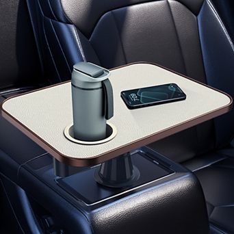 Car Tray for Laptop, Compatible with Round Cup Holder Vehicles and Home Theater Seating