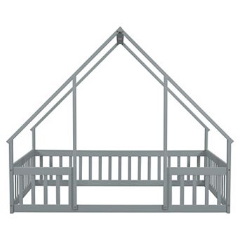Whisen House Floor Bed with Fence & Guardrails