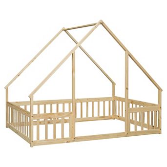 Whisen House Floor Bed with Fence & Guardrails