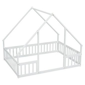 Whisen House Floor Bed with Fence & Guardrails
