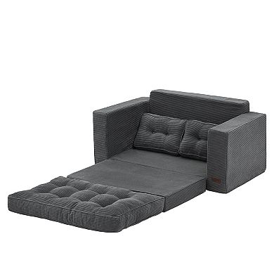 MAXYOYO Convertible Sofa Bed, Pull Out Loveseat Sleeper Sofa, 2 in 1 Folding Couch Bed