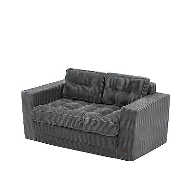 MAXYOYO Convertible Sofa Bed, Pull Out Loveseat Sleeper Sofa, 2 in 1 Folding Couch Bed