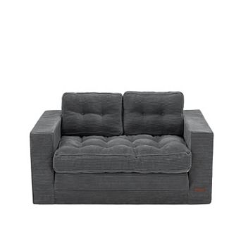 MAXYOYO Convertible Sofa Bed, Pull Out Loveseat Sleeper Sofa, 2 in 1 Folding Couch Bed
