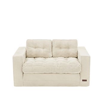 MAXYOYO Convertible Sofa Bed, Pull Out Loveseat Sleeper Sofa, 2 in 1 Folding Couch Bed