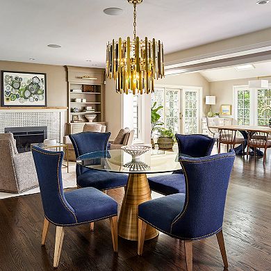10-Light Modern Contemporary Gold Stainless Steel Tiered Crystal Chandelier