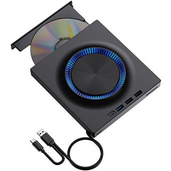 External Blu-Ray Drive with Multiple Ports, DVD and CD Burner, Reader, Writer fucntion for PC