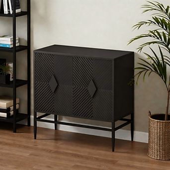 Lufeiya 31.5" 2-Door Storage Cabinet with Adjustable Shelf, Metal Legs