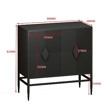 Lufeiya 31.5" 2-Door Storage Cabinet with Adjustable Shelf, Metal Legs