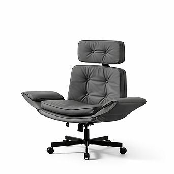 Lufeiya Swivel Criss Cross Office Chair with Adjustable Armrests with Wide Seat