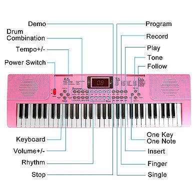 61-Key Digital Piano with Stand & Mic