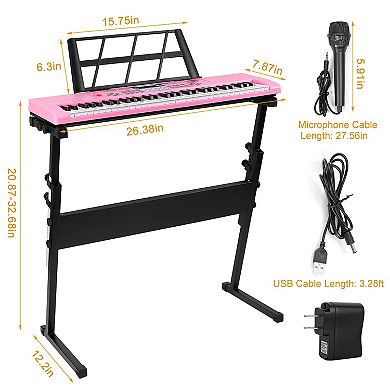 61-Key Digital Piano with Stand & Mic