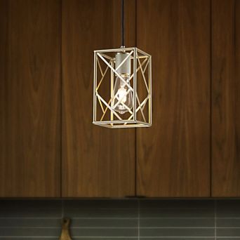 Compact Black Modern Single Pendant Light Farmouse Square Ceiling Hanging Light For Kitchen Islands