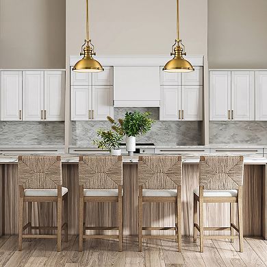 1-Light 13" Modern Industrial Antique Brass Single Dome Pendant Light For Kitchen Island