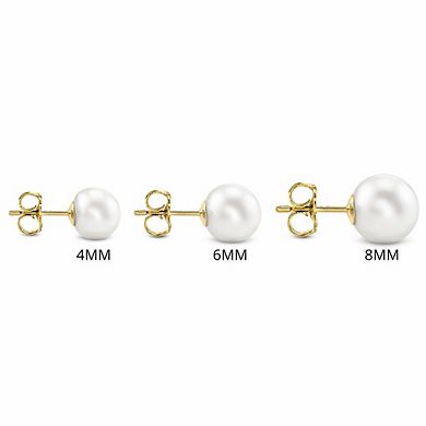 3 Pack 14K Yellow Gold Pearl Earrings