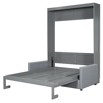 Whisen Full Size Murphy Bed Wall Bed, Folded into a Sofa with Cushion