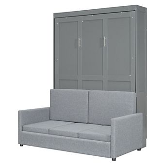 Whisen Full Size Murphy Bed Wall Bed, Folded into a Sofa with Cushion