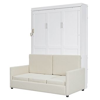 Whisen Full Size Murphy Bed Wall Bed, Folded into a Sofa with Cushion