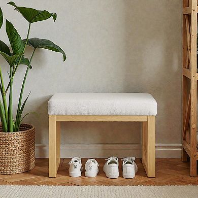 Lufeiya Solid Wood Shoe Bench with Cushioned Seat, Small Space Entryway Changing Stool