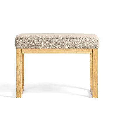 Lufeiya Solid Wood Shoe Bench with Cushioned Seat, Small Space Entryway Changing Stool