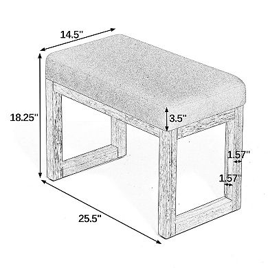 Lufeiya Solid Wood Shoe Bench with Cushioned Seat, Small Space Entryway Changing Stool