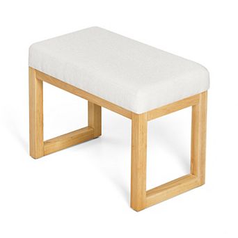 Lufeiya Solid Wood Shoe Bench with Cushioned Seat, Small Space Entryway Changing Stool