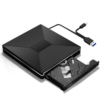 External CD Drive with Multiple Ports, DVD and CD Burner, Reader, Writer function for PC